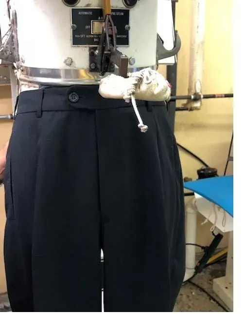 Pressed trousers ready for pickup